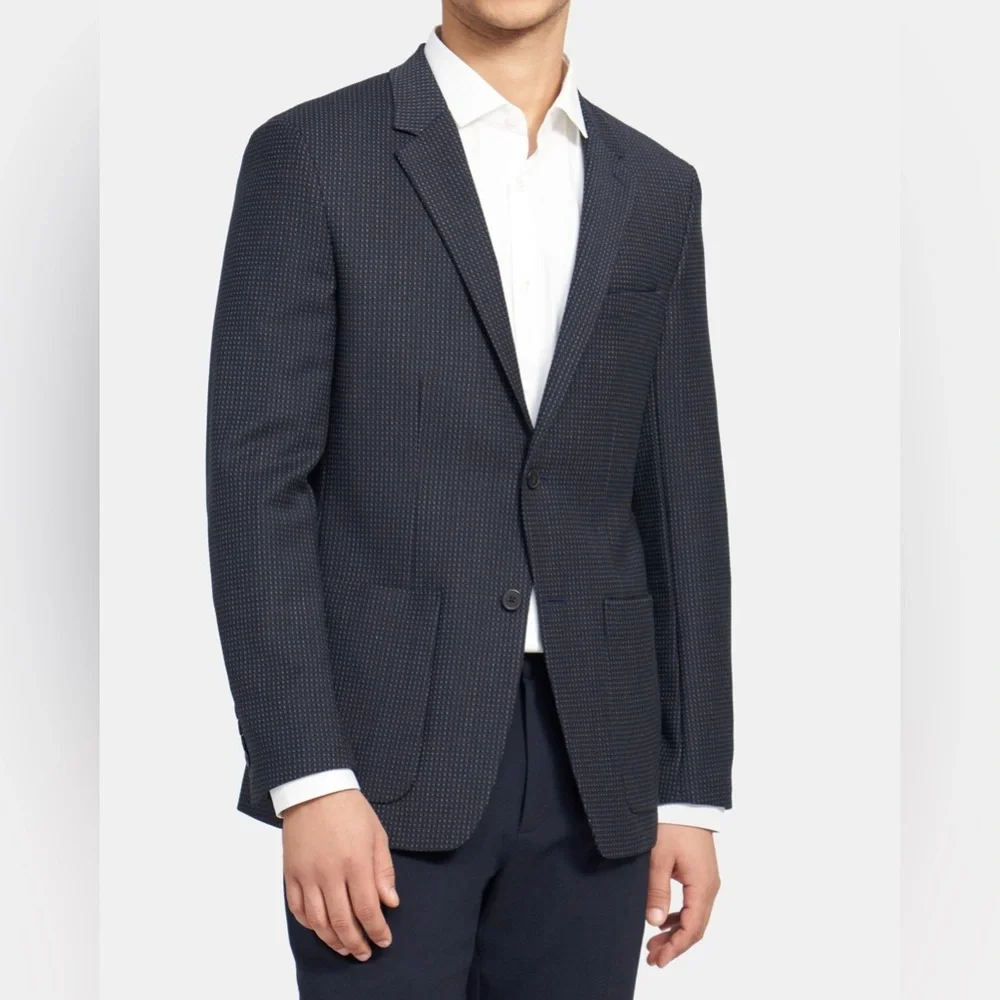 Theory 40 Gansevoort Blazer Eclipse Multi Polka Dot